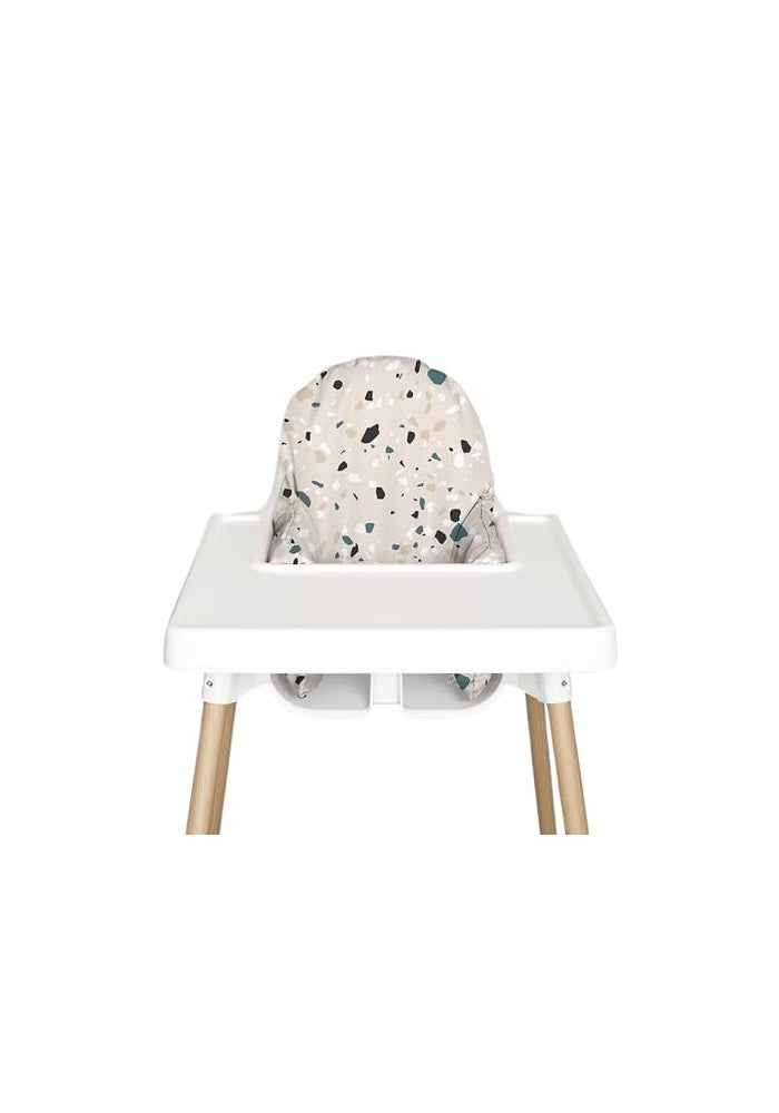Nibble and Rest Highchair Cushion Cover for Inflatable Cushion, Compatible for IKEA Antilop Highchair,Accessories Stain-Proof and Wipeable Cover (Cushion NOT Included)(Earthyterrazzo) - Image 1